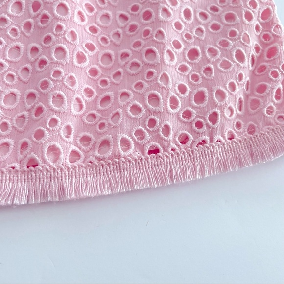 LILLY PULITZER Lillette Top In Paradise Tint Eyelet Crinkle Chiffon XS - Picture 5 of 13